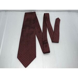 Harold Powell Mens Burgundy Geometric Silk Tie Made in USA